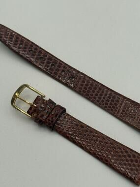 13mm Kreisler Honey Brown Lizard NOS Vintage Watch Band & Gold-Tone Buckle